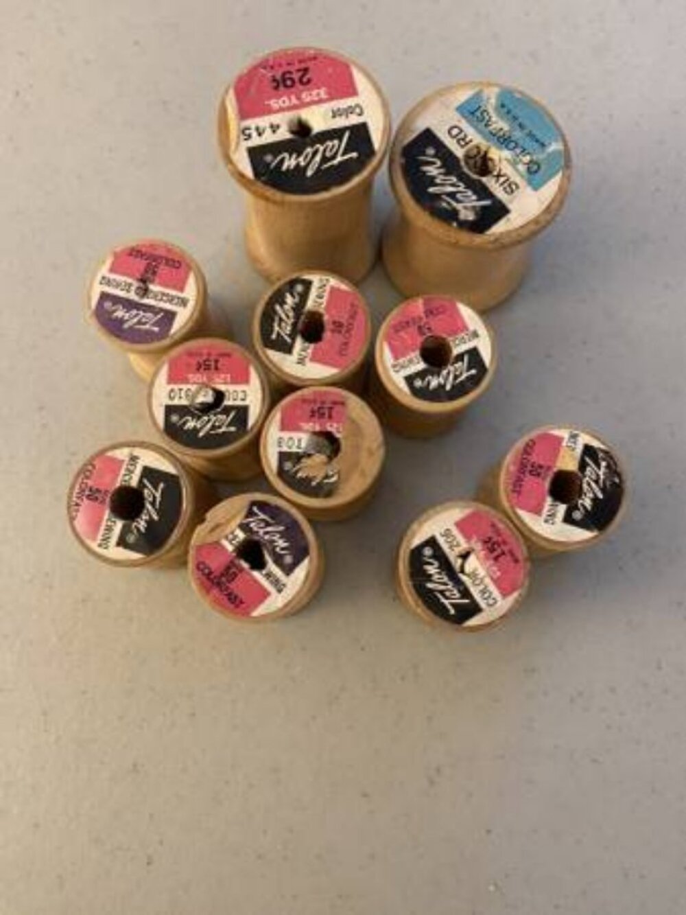 Talon empty wooden spools